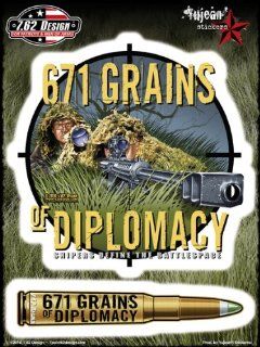 7.62 Design   671 Grains Of Diplomacy   Set of 2 Stickers / Decals Automotive