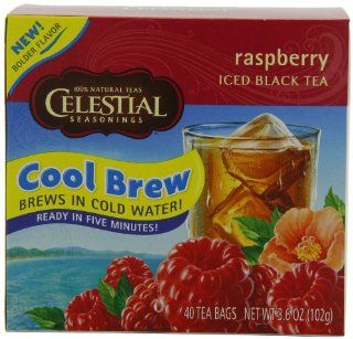 Celestial Seasonings Ice Cool Brew Iced Tea, Raspberry, 40 Count Tea Bags (Pack of 6)  Bottled Iced Tea Drinks  Grocery & Gourmet Food