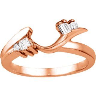 14k Yellow Gold Ring Wrap Enhancer (0.2 crt. Diamonds G H SI2 I1 ). Wedding Bands Jewelry