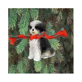 Shih Tzu Puppy Cut Miniature Dog Ornament   Black & White   Collectible Figurines