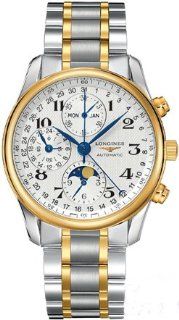 Longines Master Collection Chronograph White Dial Steel and 18kt Yellow Gold Mens Watch L26735787 Longines Watches