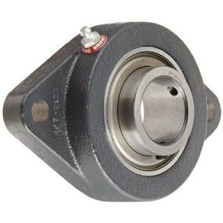 Browning VF2S 124 Intermediate Duty Flange Unit, 2 Bolt, Setscrew Lock, Regreasable, Contact and Flinger Seal, Cast Iron, Inch, 1 1/2" Bore, 5 21/32" Bolt Hole Spacing Width, 6 3/4" Overall Width Flange Block Bearings Industrial & Scie