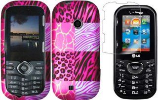 For LG Cosmos 3 VN251S Hard Design Cover Case Pink Exotic Skins + LCD Screen Protector Cell Phones & Accessories