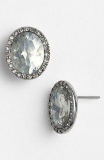 Anne Klein Bruma Silvertone Crystal Stud Earrings Jewelry