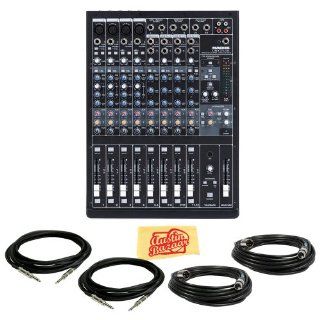 Mackie Onyx 1220i FireWire Production Mixer Bundle with Two XLR Cables, Two Instrument Cables, and Polishing Cloth Musical Instruments