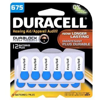 Duracell Easy Tab Hearing Aid Size 675 Batteries 12 Count Health & Personal Care