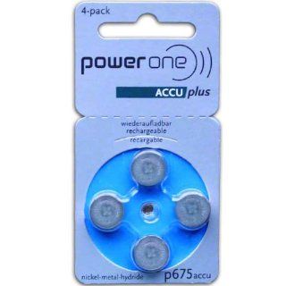 PowerOne ACCU plus Size 675 Rechargeable Hearing Aid Batteries Health & Personal Care