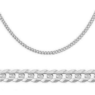 14K Solid White Gold Cuban Curb Chain Necklace 3.2mm 16 Jewelry