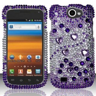 Purple Bling Gem Jeweled Crystal Cover Case for Samsung Galaxy Exhibit 4G SGH T679 Cell Phones & Accessories