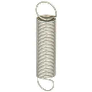 Extension Spring, 316 Stainless Steel, Inch, 0.75" OD, 0.055" Wire Size, 2.75" Free Length, 5.61" Extended Length, 4.24 lbs Load Capacity, 1.25 lbs/in Spring Rate (Pack of 10)