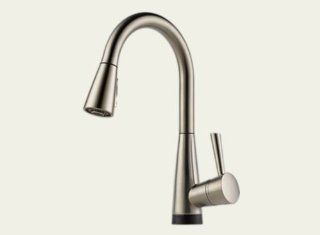 Brizo 64070LF SS Venuto Kitchen Faucet Single Handle with Pull Down Spray and Smarttouch Technology, Stainless Steel   Touch On Kitchen Sink Faucets  