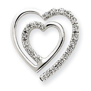 14k White Gold AA Quality Completed Diamond Vintage Heart Pendant Diamond quality AA (I1 clarity, G I color) Jewelry