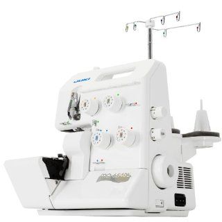 Juki Pearl Line MO 654DE 2/3/4 Thread Serger with BONUS I WANT IT ALL PACKAGE Includes 8 Piece Foot Kit, Serger Tote, 8 Thread Cones, 50 Needles, Electronic Workbook, Instructional DVD