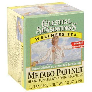 Celestial Seasonings Wellness Tea Metabo Partner, Tea Bags, 0.8 Ounce 10 Count Boxes (Pack of 10)  Herbal Remedy Teas  Grocery & Gourmet Food
