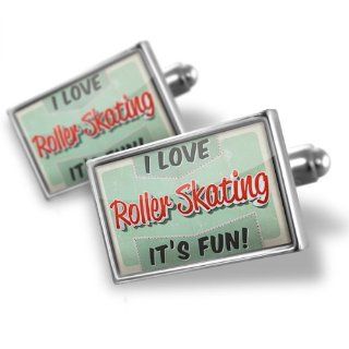 Cufflinks I Love Roller Skating, Vintage design   Neonblond NEONBLOND Jewelry