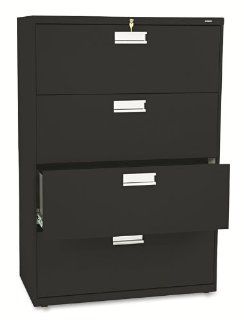 US HON684LP HON? 600 Series Four Drawer Lateral File 36W x 19.25D Black, Black  Lateral File Cabinets 