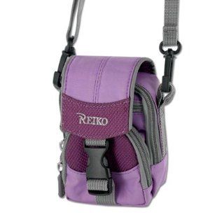 Nylon Pouch Protective Carrying Camera / Electronics / PDA / GPS / Cell Mobile Phone Case for Canon PowerShot SD1400IS SD1300 IS Sony Cyber shot DSC W350 DSC W320 Vivitar ViviCam 7024   PURPLE Cell Phones & Accessories