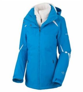 Columbia Womens Plus Size Interchange 3in1 Ski Jacket Coat Bugaboo 1X 3X (1X, Compass Blue/Sea Salt) Clothing