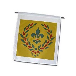 3dRose fl_45420_1 Red and Green Medieval Design Garden Flag, 12 by 18 Inch  Outdoor Flags  Patio, Lawn & Garden