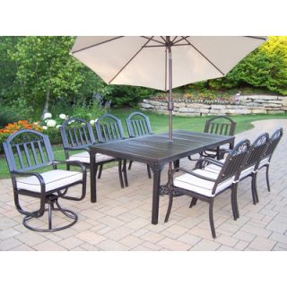 Oakland Living Rochester Dining Set with Cushions and Umbrella