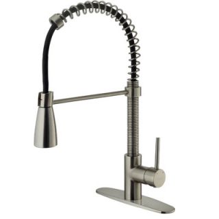 Vigo One Handle Single Hole Bar Faucet with Deck Plate and Pull Out