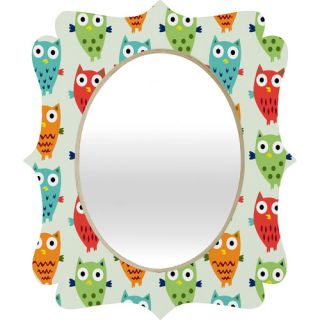 Andi Bird Owl Fun Quatrefoil Mirror