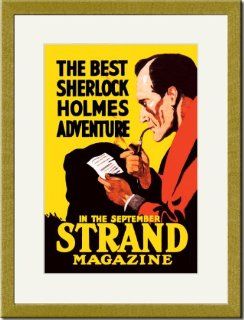 Gold Framed/Matted Print 17x23, The Best Sherlock Holmes Adventure   Artwork