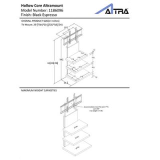 Altra Furniture Hollow Core Mount 60 TV Stand