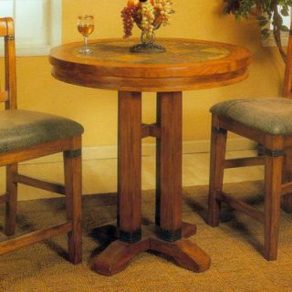Alpine Furniture Santa Fe 3 Piece Bar Table Set in Caramel Oak