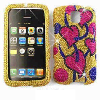 For Lg Optimus M / C Ms 690 Hearts Bling Case Accessories Cell Phones & Accessories
