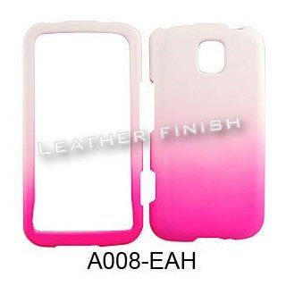 ACCESSORY HARD RUBBERIZED CASE COVER FOR LG OPTIMUS M / OPTIMUS C MS 690 TWO TONES WHITE HOT PINK Cell Phones & Accessories