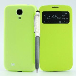 [Aftermarket Product] Light Green Colorful S View Flip Case Protective Cover For Samsung Galaxy S4 i9500 i9505 LTE Cell Phones & Accessories