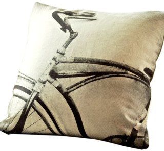 Archival Decor's Bicycle Pillow, 24 Inch, Sand   Throw Pillows