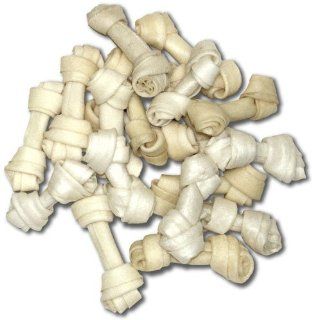 HDP 100 count 2.5" Natural Rawhide Mini Bones  Pet Rawhide Treat Bones 
