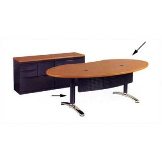 Virco Plateau 84 W Ellipse Executive Desk with Bi Point Legs