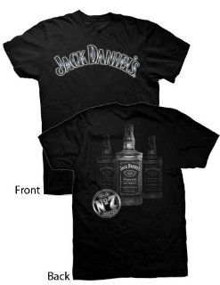Jack Daniel's Three Bottles Mens TShirt, XXLarge Novelty T Shirts Clothing