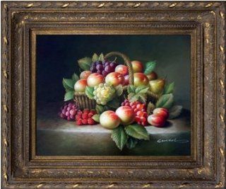 Artmasters Collection PA89586 668DG Basket of Fruit Framed Oil Painting  