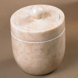 Creative Home Champagne Marble Cotton Ball Holder