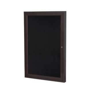 Ghent 1 Door Aluminum Frame Enclosed Recycled Rubber Tackboard