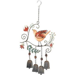 Bohemian Bells   Orange Bird Wind Chime Glass Garden Bell By Regal Art & Gift 10356  Bohemian Decor  Patio, Lawn & Garden