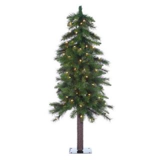 Needle Ozark Alpine Christmas Tree with 100 Clear Lights and Stand