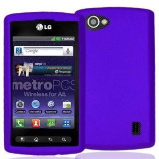 Purple Snap On Hard Skin Case Cover for LG Optimus M+ Plus MS695 Cell Phones & Accessories