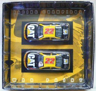Racing Champions   "War Paint"   NASCAR 2000   First Production Run   Ward Burton   No. 22 CAT Pontiac Grand Prix   Set of Two (2) 1/64 Scale Die Cast Collectible Cars   NASCAR 