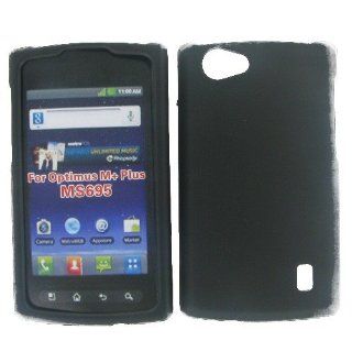 LG MS695 (Optimus M+) Black Rubber Protective Case Cell Phones & Accessories
