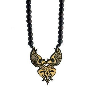 Swaggwood Wooden Celtic Dragon Pendant Beaded Necklace Made in the USA Jewelry