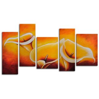 My Art Outlet Hand Painted Cloaked in Light 5 Piece Canvas Art Set