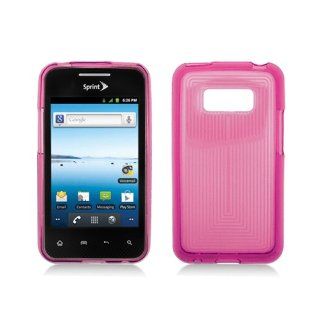 Clear Pink Flex Cover Case for LG Optimus Elite LS696 Cell Phones & Accessories
