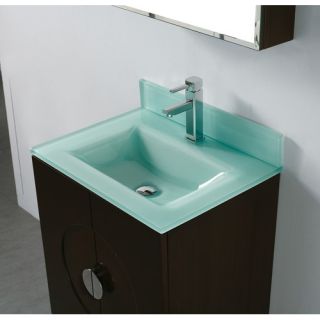 Bathroom sink Tempered glass countertop with integrated basin without