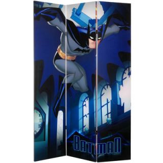 Oriental Furniture 71 x 47.25 Tall Double Sided Superman and Batman
