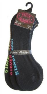 Steve Madden Women's 3 Pack Black Socks Casual Socks